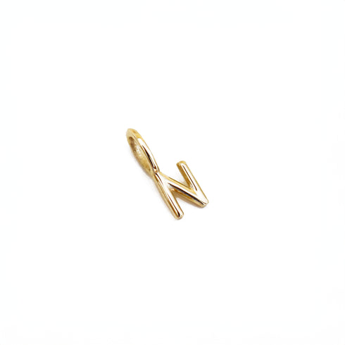 N ~ Alphabet Charm in Yellow Gold